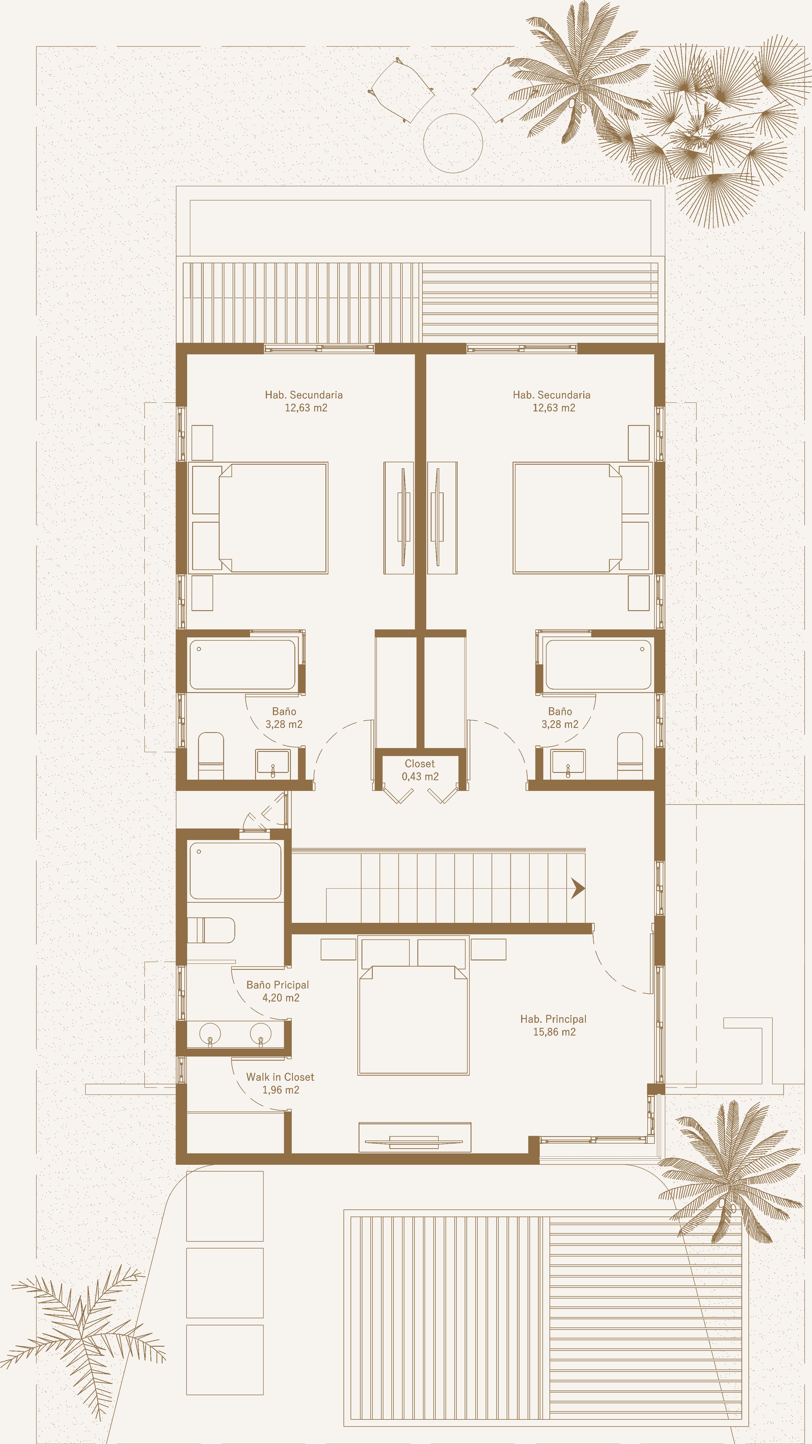 Villa Tipo A — planta nivel 2